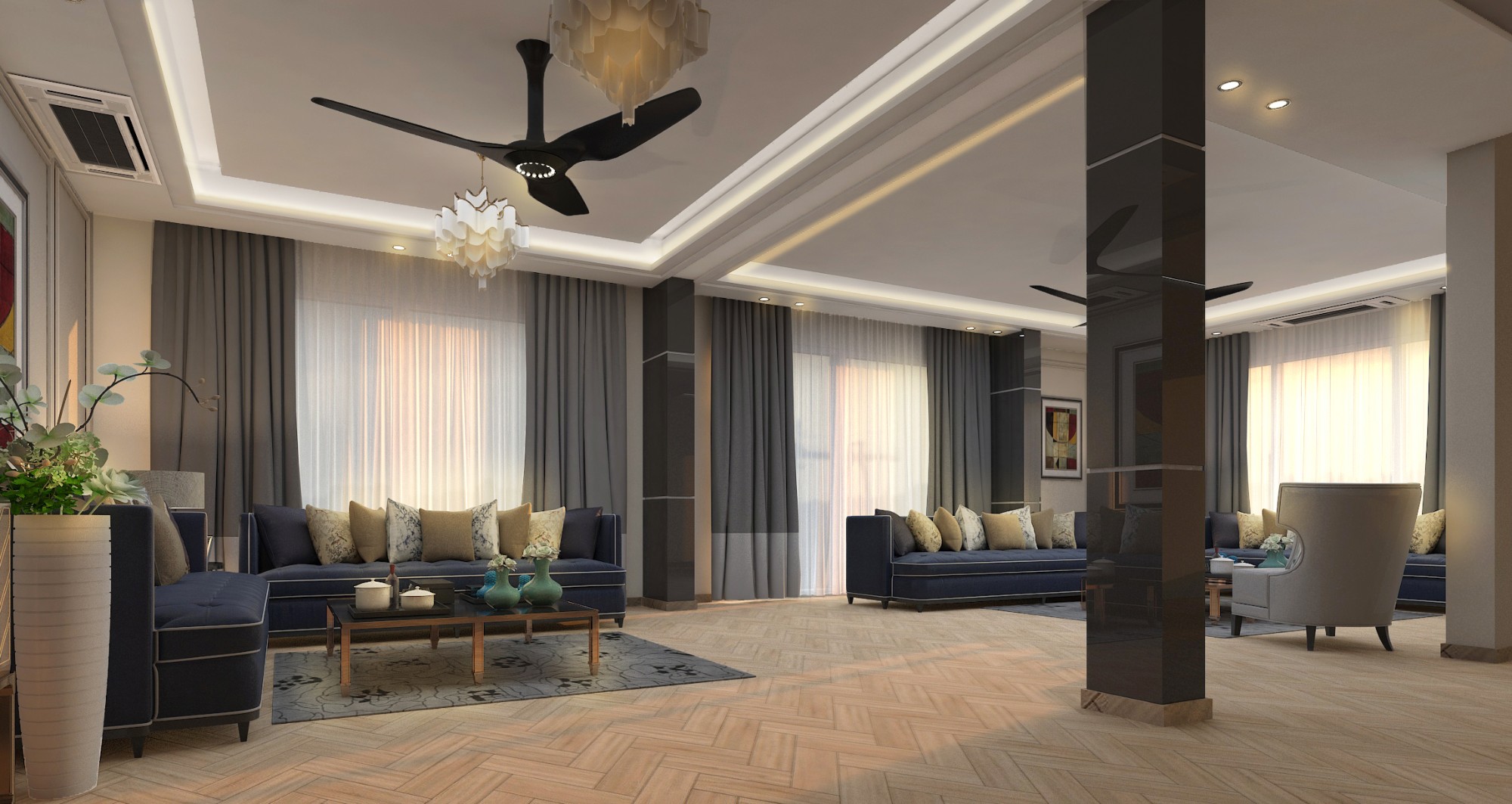 Living room interior design — residential architects Gurgaon, Delhi NCR