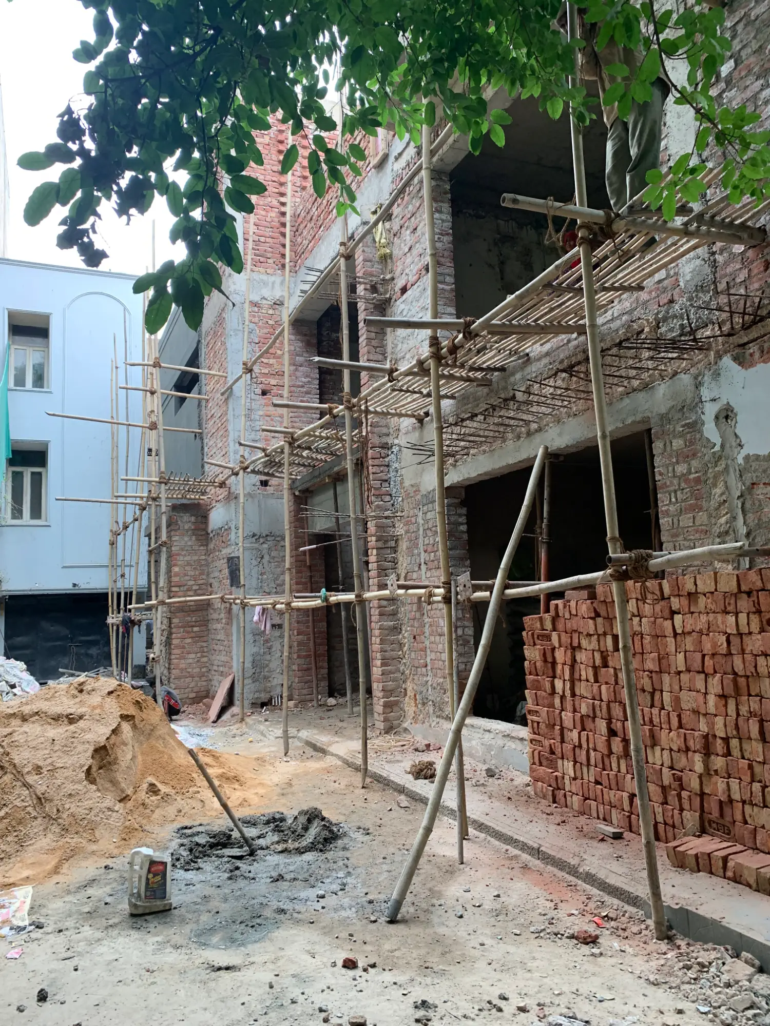 RCC structure and brickwork under architect supervision — floor addition Delhi