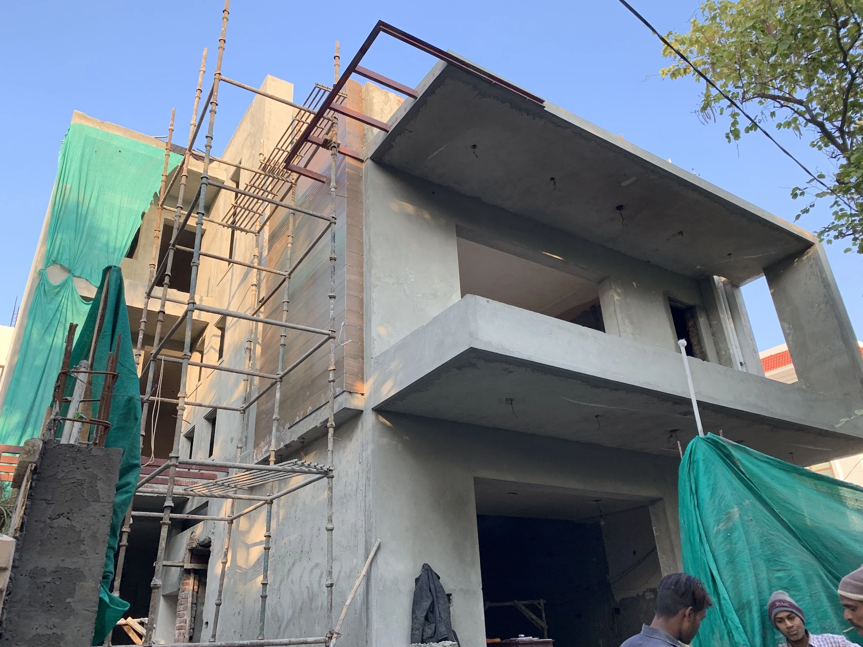 Modern cantilever house structure complete — contemporary residential architecture Gurugram