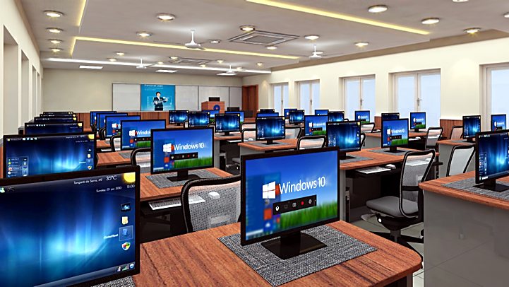 SBI Academy Sector 18 Gurugram computer lab — institutional interior design