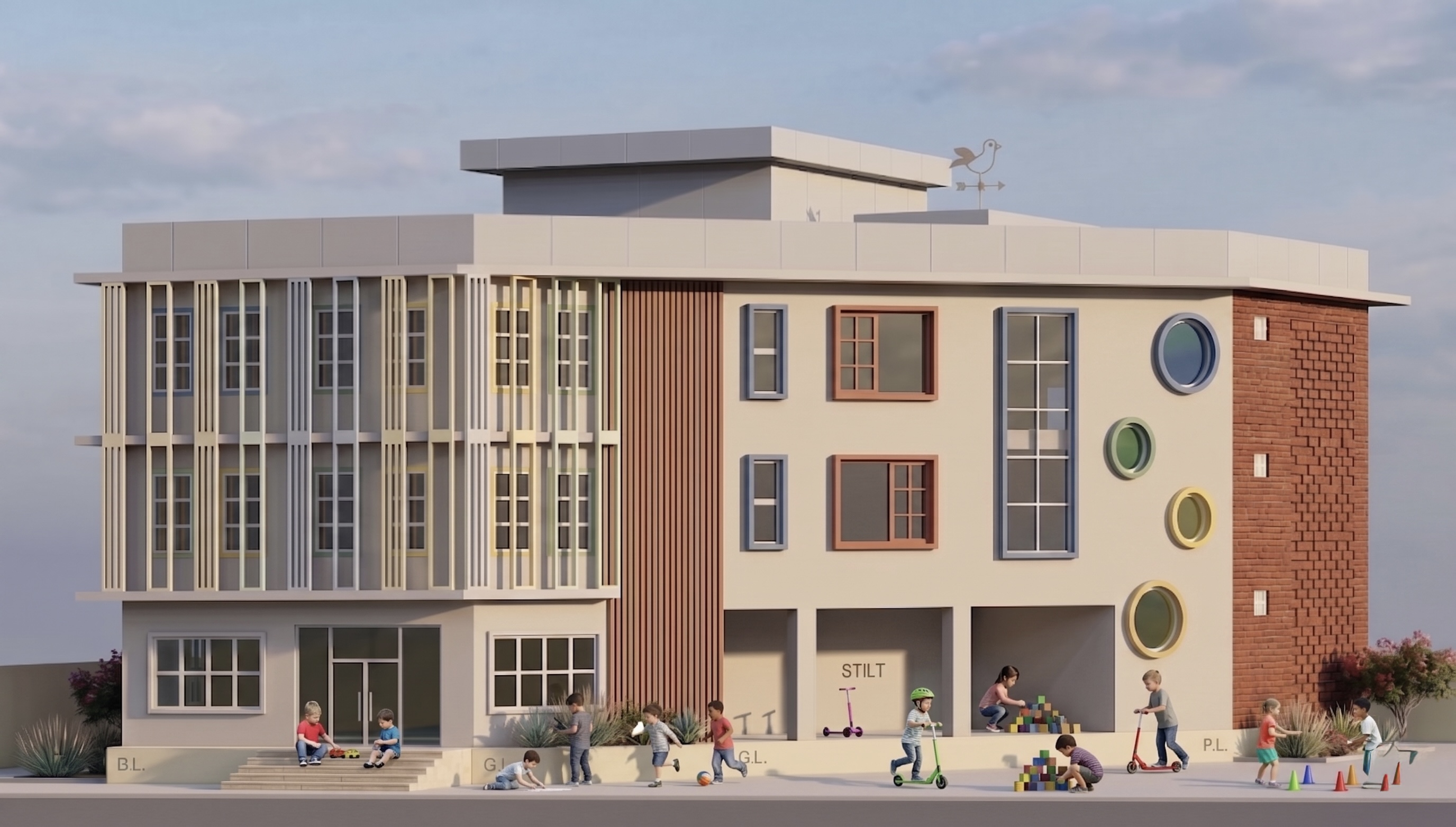 School building facade design Gurugram — institutional architecture Delhi NCR