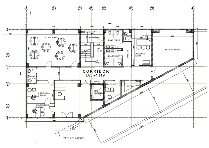 School campus ground floor plan Gurugram — issued working drawing by Rajiv Marwah & Associates